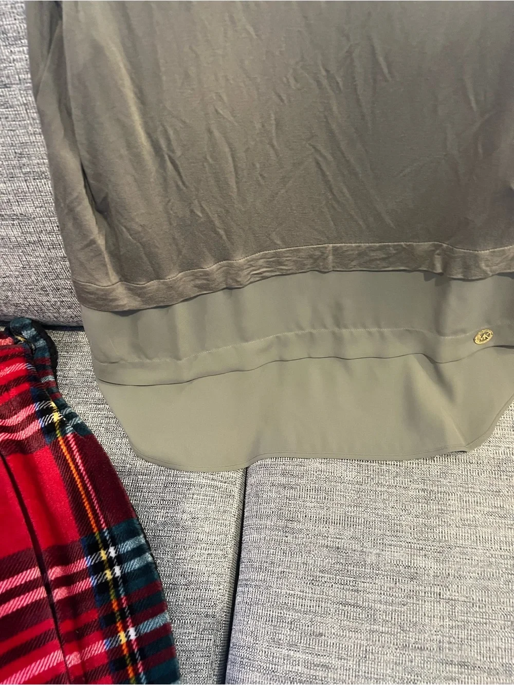 Olive Green Layered Women's Sleeveless Top Michael Kors size L